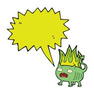 cartoon little imp with speech bubble N10
