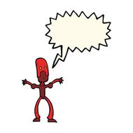 cartoon funny robot with speech bubble N60