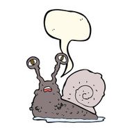 cartoon gross snail with speech bubble N4