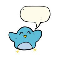cartoon bird with speech bubble N202
