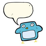 cartoon bird with speech bubble N203