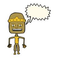 funny cartoon robot with speech bubble N36