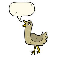 cartoon bird with speech bubble N204