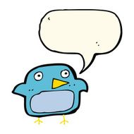 cartoon bluebird with speech bubble N10