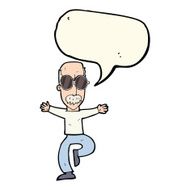 cartoon old man wearing big glasses with speech bubble N7