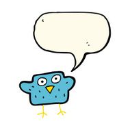 cartoon bird with speech bubble N205