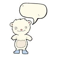 cartoon teddy polar bear wearing boots with speech bubble N4
