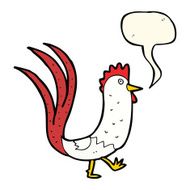 cartoon cockerel with speech bubble N23