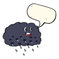cartoon rain cloud with speech bubble N11