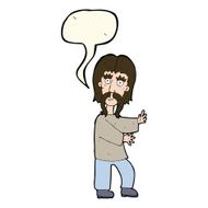 cartoon mustache man with speech bubble N7