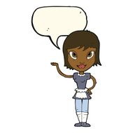 cartoon maid with speech bubble N28