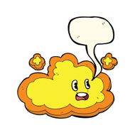 cartoon cloud with speech bubble N16