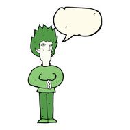 cartoon vampire man with speech bubble N79