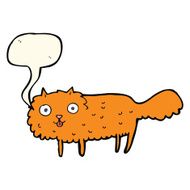 cartoon furry cat with speech bubble N7