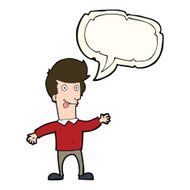 cartoon man sticking out tongue with speech bubble N20