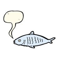 cartoon fish with speech bubble N60