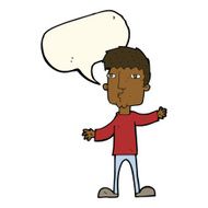 cartoon curious man with speech bubble N49