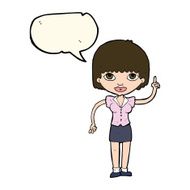 cartoon woman with idea speech bubble N179