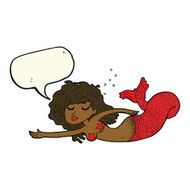cartoon mermaid with speech bubble N49