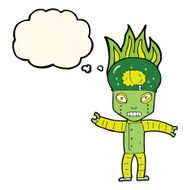 funny cartoon robot with speech bubble N38