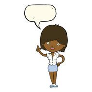 cartoon woman with idea speech bubble N180