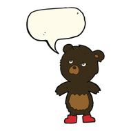 cartoon cute little bear with speech bubble N16
