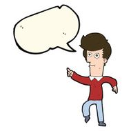 cartoon man pointing with speech bubble N140