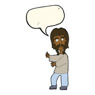 cartoon mustache man with speech bubble N8