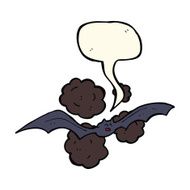 cartoon bat with speech bubble N14