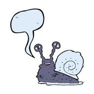 cartoon snail with speech bubble N29