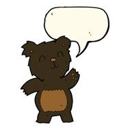 cartoon black bear with speech bubble N49