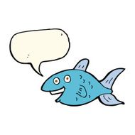 cartoon fish with speech bubble N61