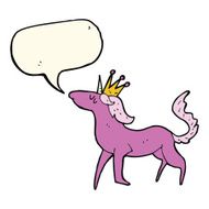 cartoon unicorn with speech bubble N30