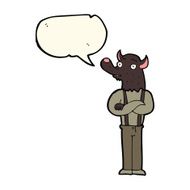 cartoon friendly werewolf with speech bubble N8