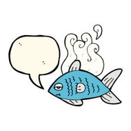 cartoon funny fish with speech bubble N12