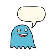 cartoon ghost with speech bubble N18
