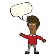 cartoon man sticking out tongue with speech bubble N21
