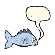 cartoon fish with speech bubble N62