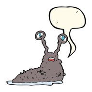 cartoon gross slug with speech bubble N10