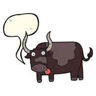 cartoon bull with speech bubble N19