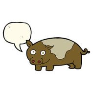 cartoon pig with speech bubble N14