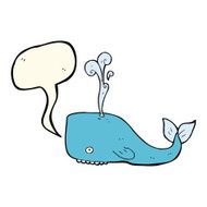 cartoon whale with speech bubble N27
