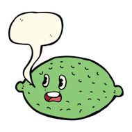 cartoon lime with speech bubble N4