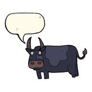 cartoon bull with speech bubble N20