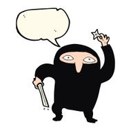 cartoon ninja with speech bubble N7