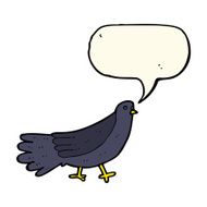 cartoon bird with speech bubble N208