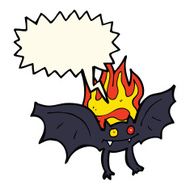 cartoon vampire bat with speech bubble N8