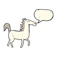 cartoon horse with speech bubble N29