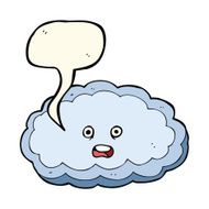 cartoon decorative cloud with speech bubble N4
