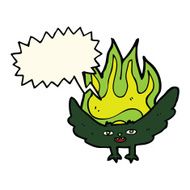cartoon spooky vampire bat with speech bubble N4